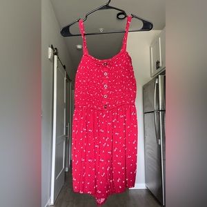 Hollister Red Floral Romper, Size Small